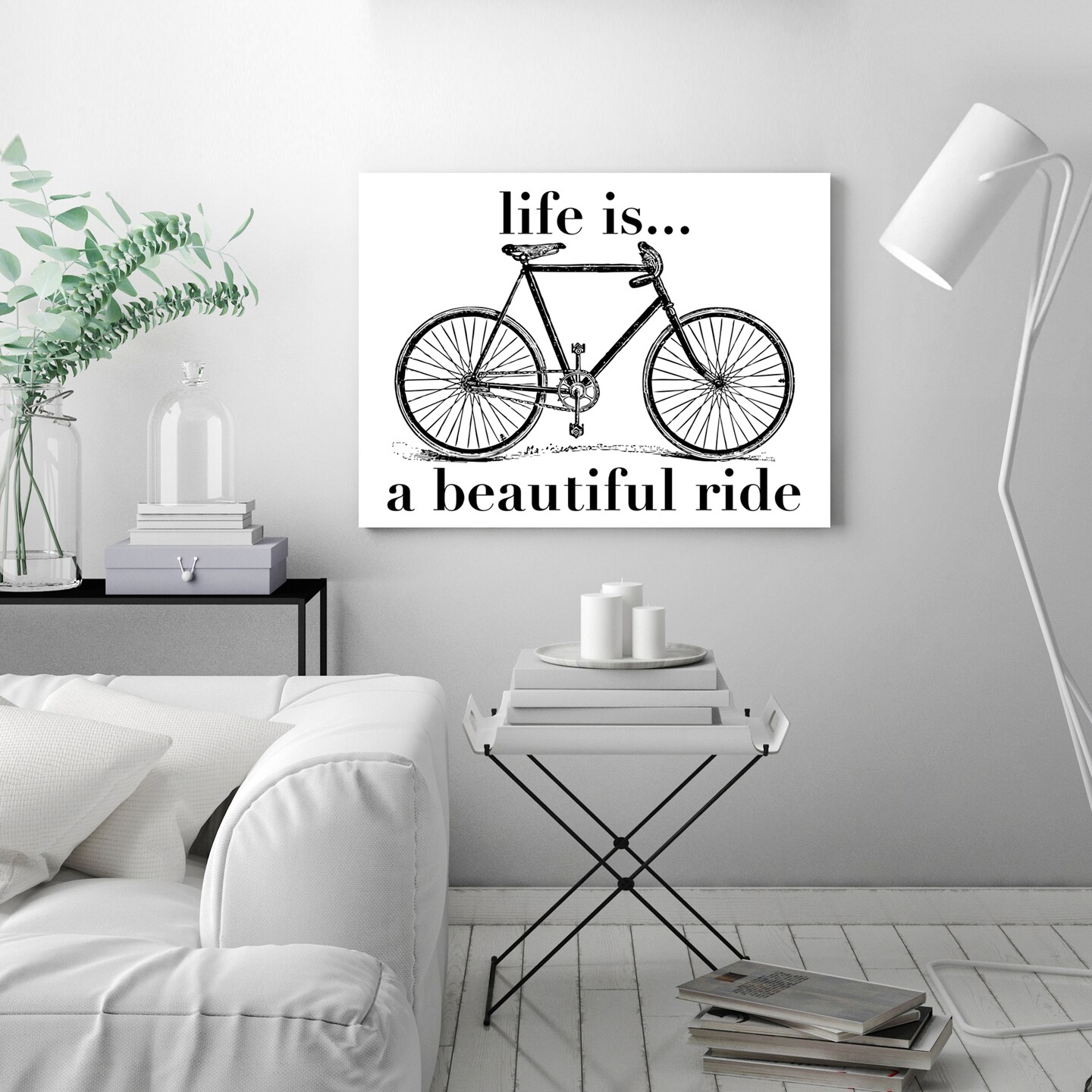 Bicycle Life Is Beautiful Ride Black by Amy Brinkman  Gallery Wrapped Canvas - Americanflat