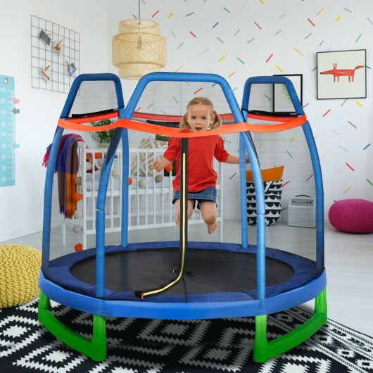 Kids Trampoline with Safety Enclosure Net