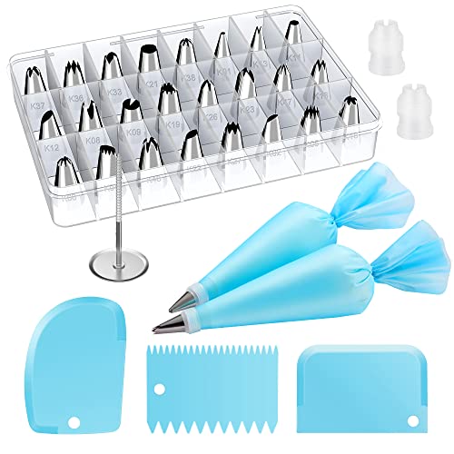 Kootek 32-Piece Piping Bags and Tips Set with 24 Icing Piping Tips