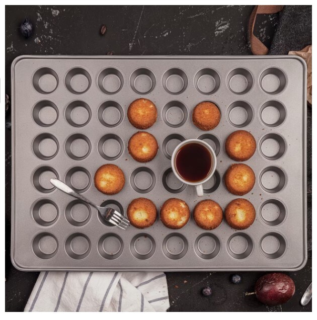 48-Cavity Non-Stick Mini Muffin Pan For Cupcakes, Kitchen Bakeware