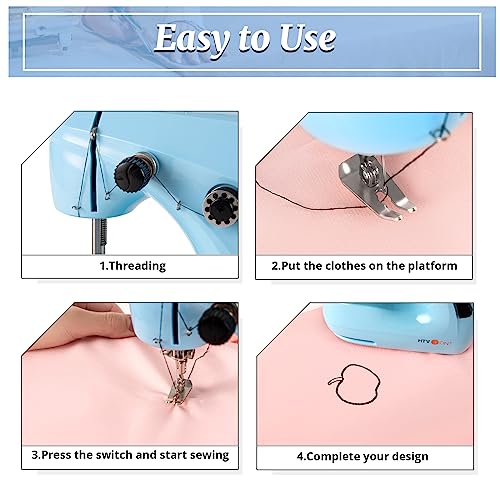HTVRONT Mini Sewing Machine for Beginners - Portable Sewing Machine with  Extension Table, Foot Pedal, Light, 42 Pcs Sewing Set, etc. Dual Speed  Small