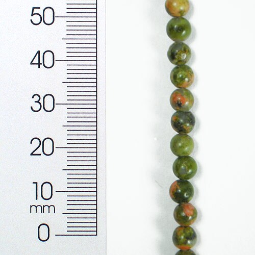 6 Packs of 4mm x 4mm Round Unakite Beads - 4mm - 8&#x22; Strand