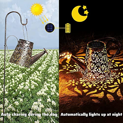 1 Pack Solar Lights Outdoor Garden Decorations,Watering Can Landscape Light Large Hanging Lantern ,Outside Waterproof Patio Decor Perfect Gardening Gift