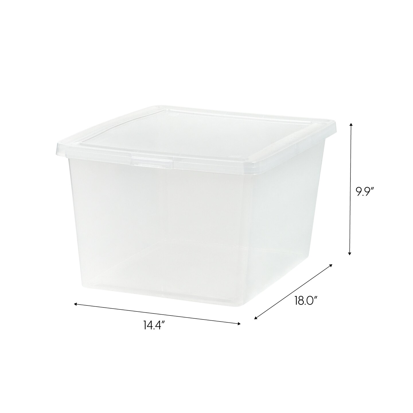IRIS USA Plastic Stackable and Nestable Storage Bin Tote Organizing Container, Clear