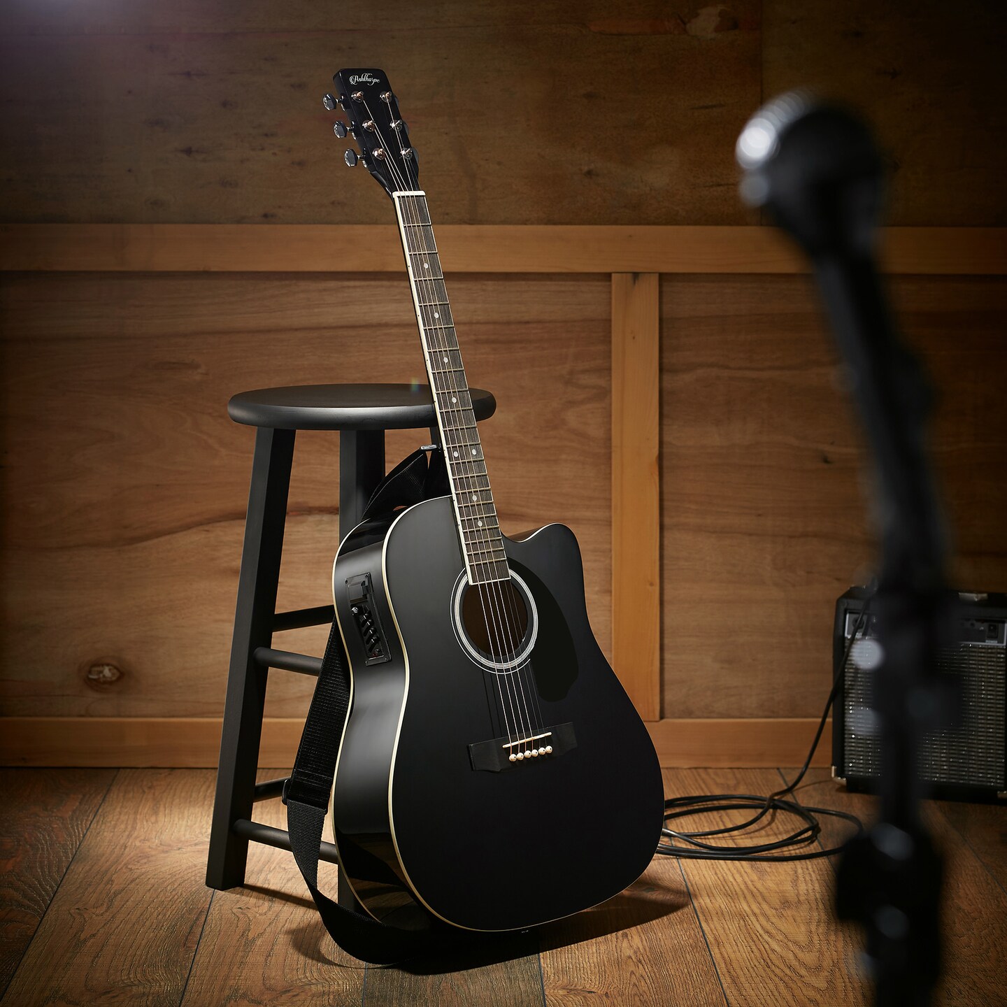 Ashthorpe Full-Size Dreadnought Cutaway Acoustic-Electric Guitar Bundle - Premium Tonewoods