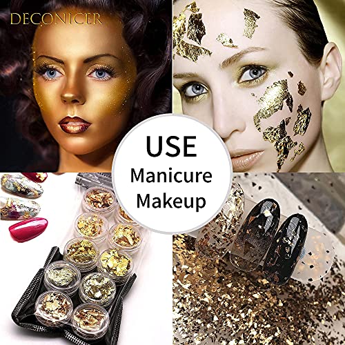 DECONICER 300pcs Imitaion Gold Leaf Sheets for Resin.3 Multi-Color Gold Foil Sheets (Gold,Silver,Rose Gold) are Suitable for Art,Crafts,Resin,Painting,Furniture,Decoration.3.15&#xD7;3.35 inches.