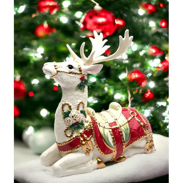Christmas Fantasia Sitting Deer Home Decoration Gift Interior Decor Ornament