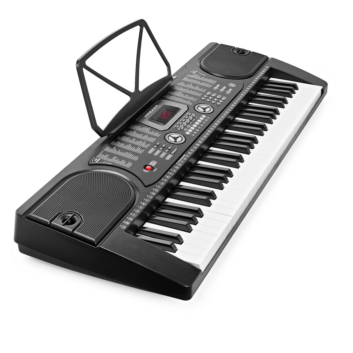 Hamzer 61-Key Digital Music Piano Keyboard - Portable Electronic Musical Instrument - with Microphone and Sticker Sheet