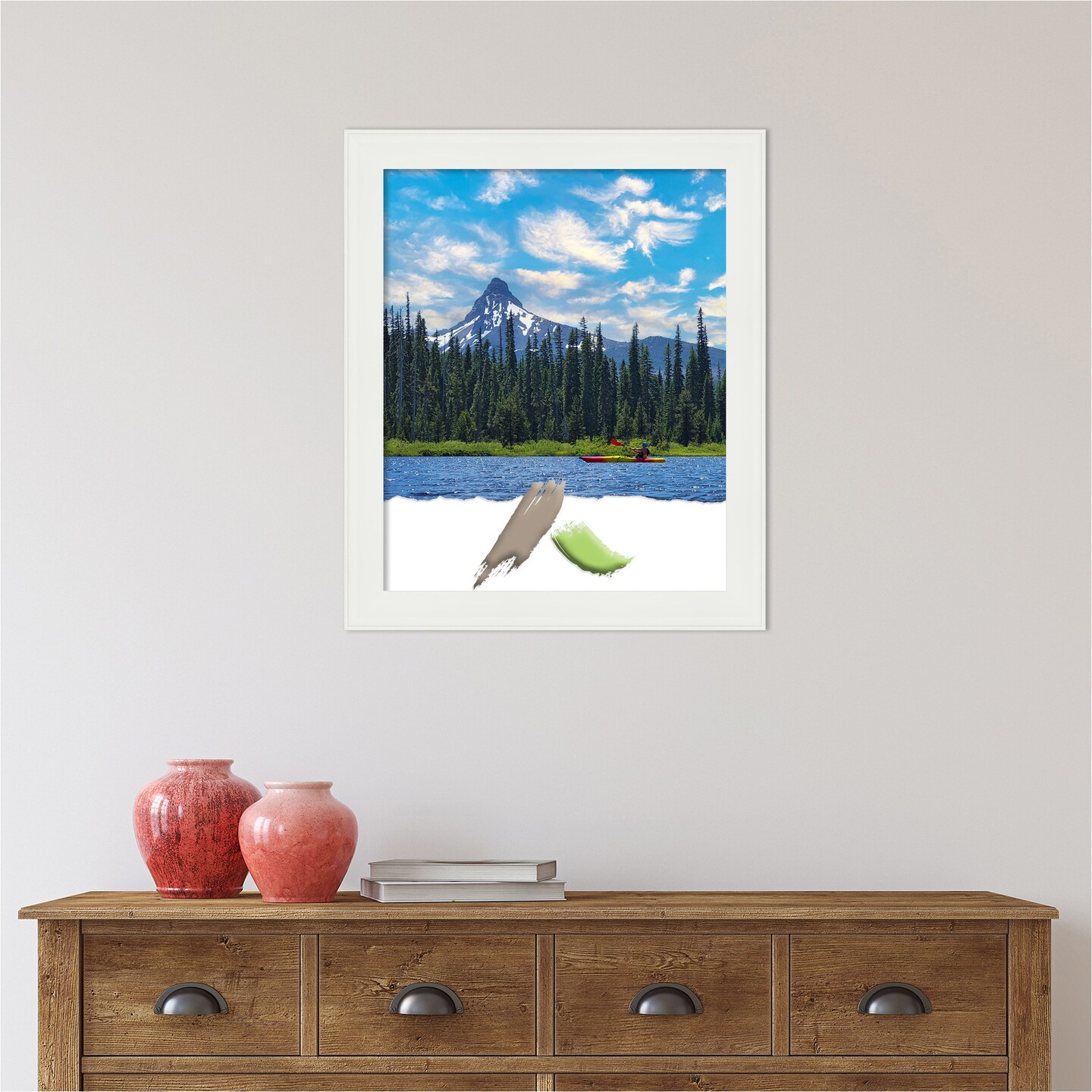 Amanti Art Vanity White Narrow Picture Frame