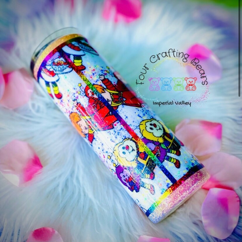 Rainbow Brite Custom Epoxy Glitter Tumbler; 20 oz | MakerPlace by