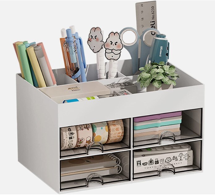 Desktop Storage Organizer with 4 Drawers