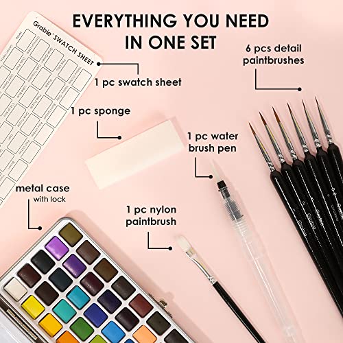 New Art Supplies  Grabie Watercolor Travel Set Review: Portable