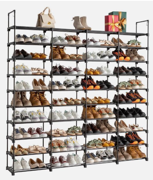 Standing 10 Tier 80 Pairs Shoe Rack Organizer Storage Shelf Home Saving