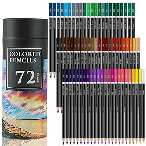 72 Colors Oil-based Pencil Set, Soft Core Colored Pencils, For Adult  Coloring Books, Kids Drawing, Beginner Sketch Artists.