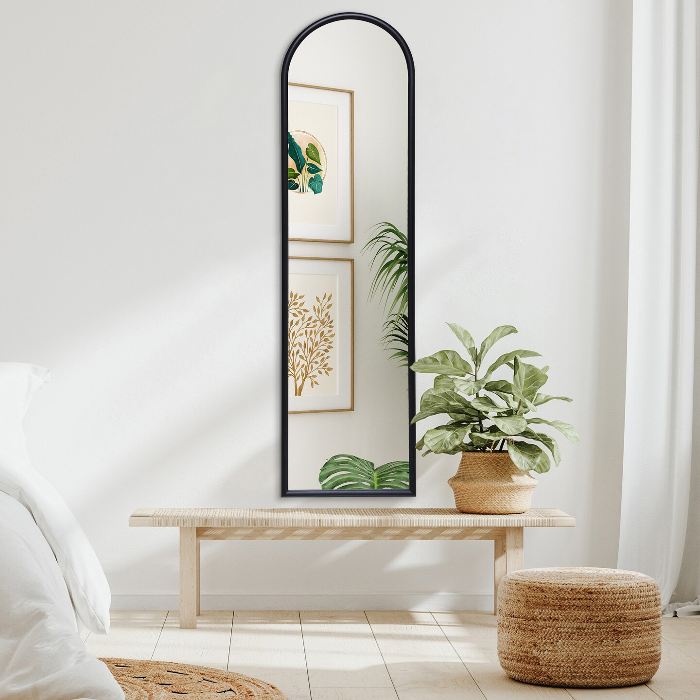 Americanflat Round Mirror - Hanging Mirror for Wall - Circle Mirror for Bathroom, Bedroom, Entryway, Living Room - Large Mirror for Wall Decor