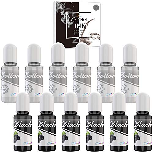 White Alcohol Ink Set - 12 Bottles White Colors Alcohol-Based Ink, White  Alcohol Paint Dye for Epoxy Resin Painting, Resin Petri Dish, Yupo  Creations