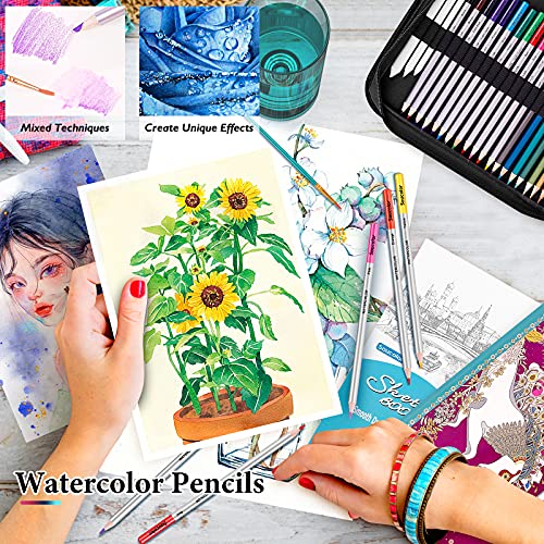 Soucolor 73 Art Supplies for Adults Kids, Art Kit Drawing Supplies  Sketching Pencils Coloring Set with Sketchbook, Coloring Book, Charcoal  Metallic Graphite for Shading Blending, Gifts for Teen Girls