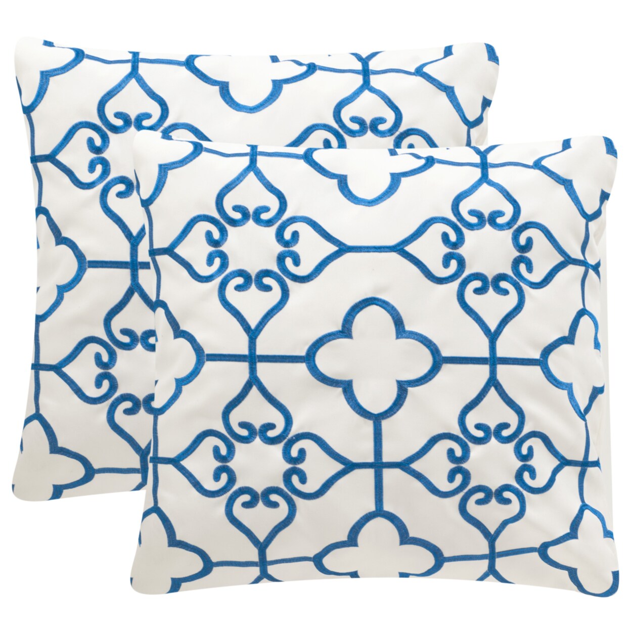 Safavieh Nadia Pillow Set Of 2 Royal Blue / Cream Home Décor Comfort Cushion
