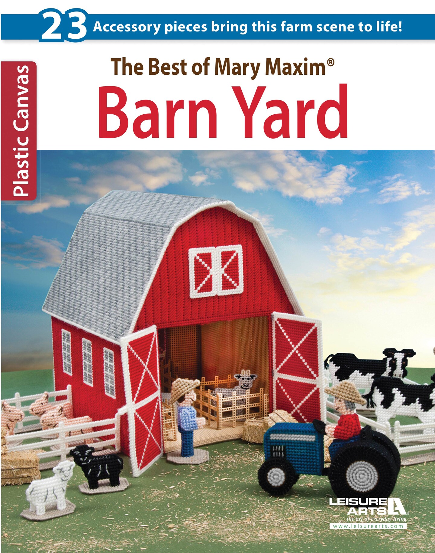 Leisure Arts The Best Of Mary Maxim Barn Yard Plastic Canvas Cross Stitch Book