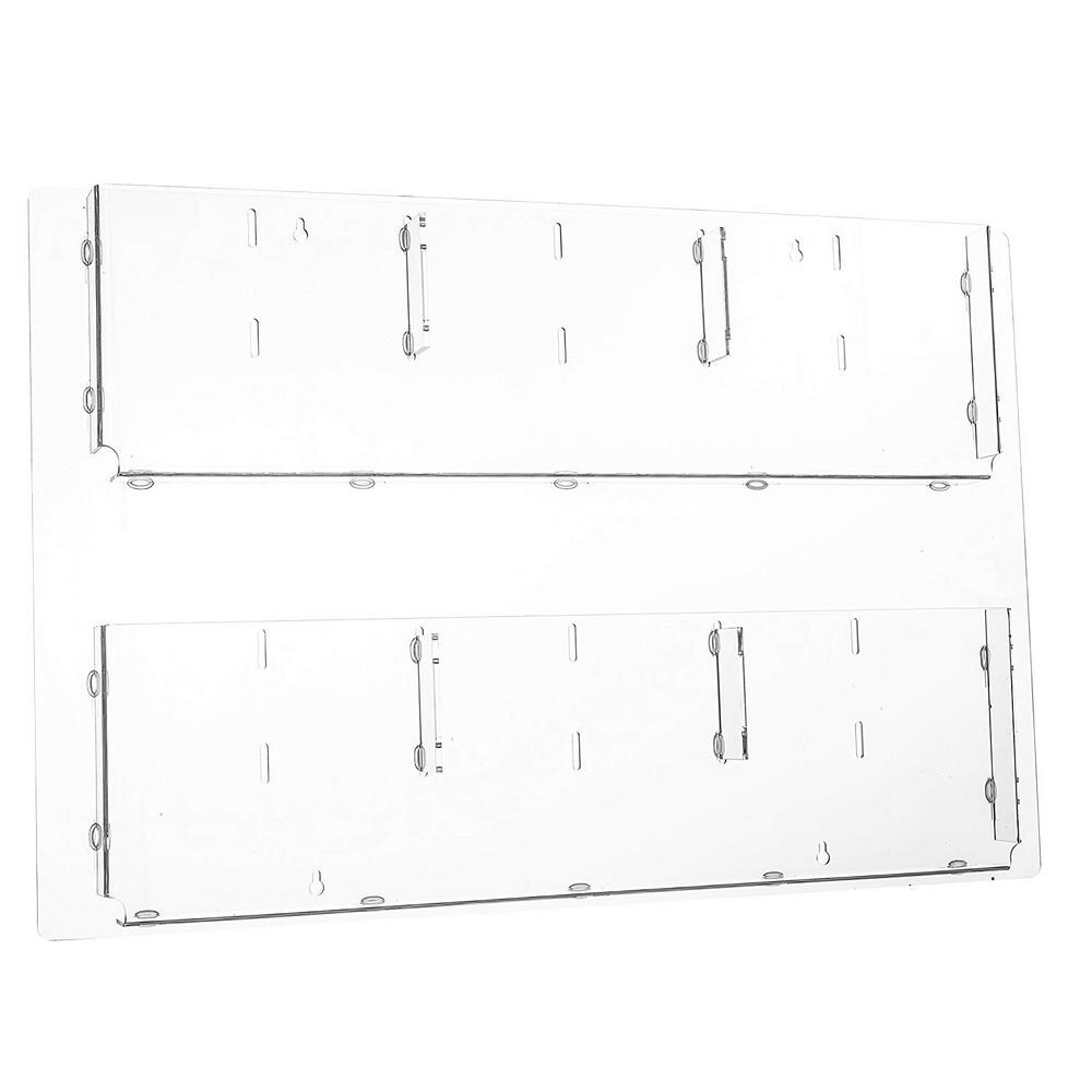 AdirOffice   29 in. x 23 in. Adjustable Pockets Clear Acrylic Hanging Magazine Rack