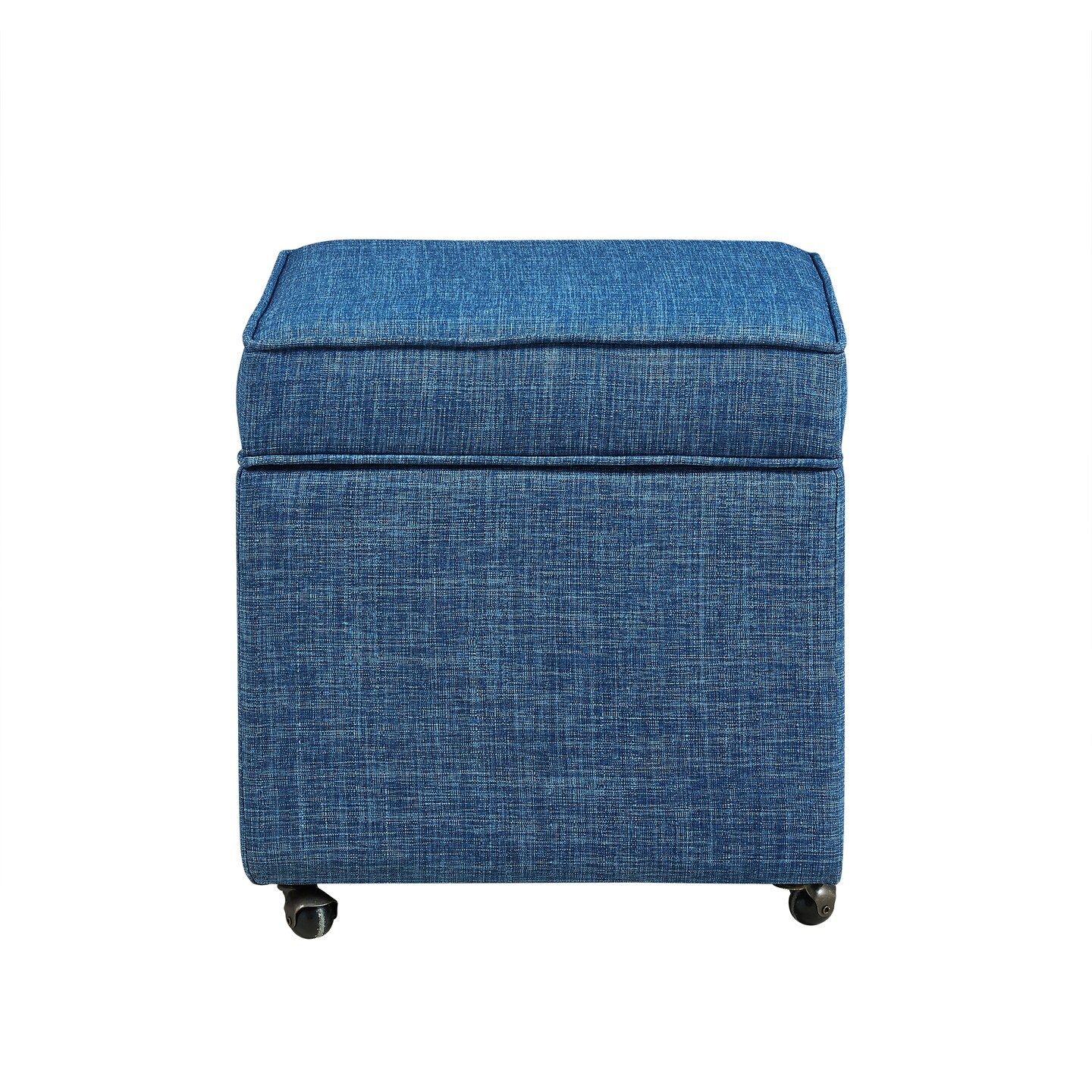 Laurie Linen Upholstered Rolling Cube Storage Ottoman
