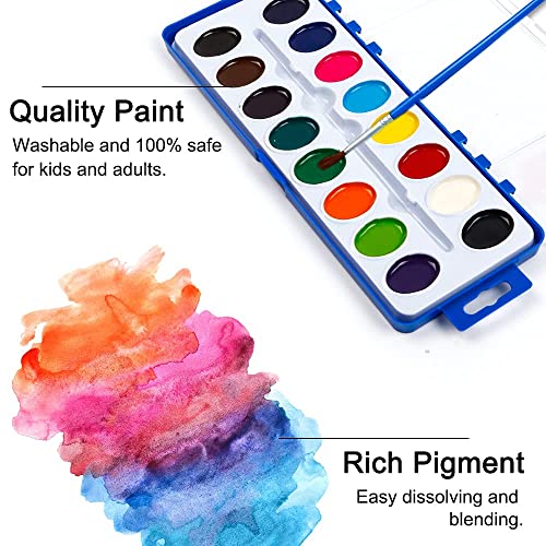 16 Colors Watercolor Paint Set Bulk, 15 Pack, Shuttle Art