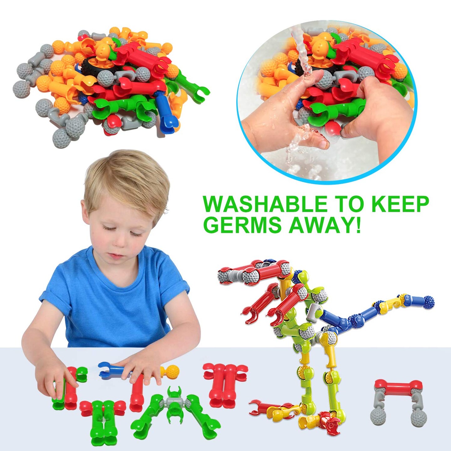 125 Pieces Educational Construction Engineering Building Blocks Kit for Ages 3 4 5 6 7 8 9 10 Year Old Boys and Girls,Best Gift for Kids Creative Games & Fun Activity