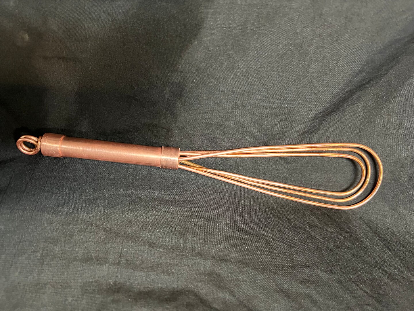 Handcrafted Pure Copper Flat Roux Whisk 