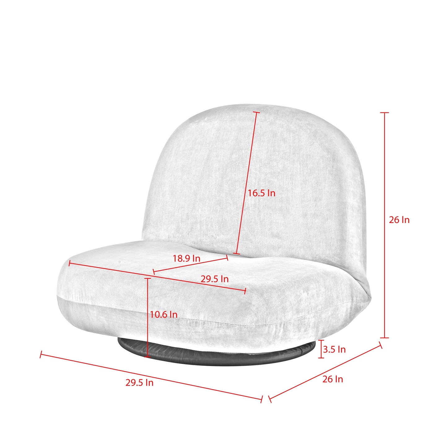 Geovanny Plush Recliner/Floor Chair With 5 Adjustable Positions