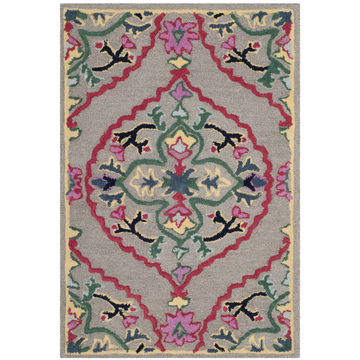 Safavieh Bellagio Blg605D Handmade Dark Grey / Multi Rug Transitional Rug