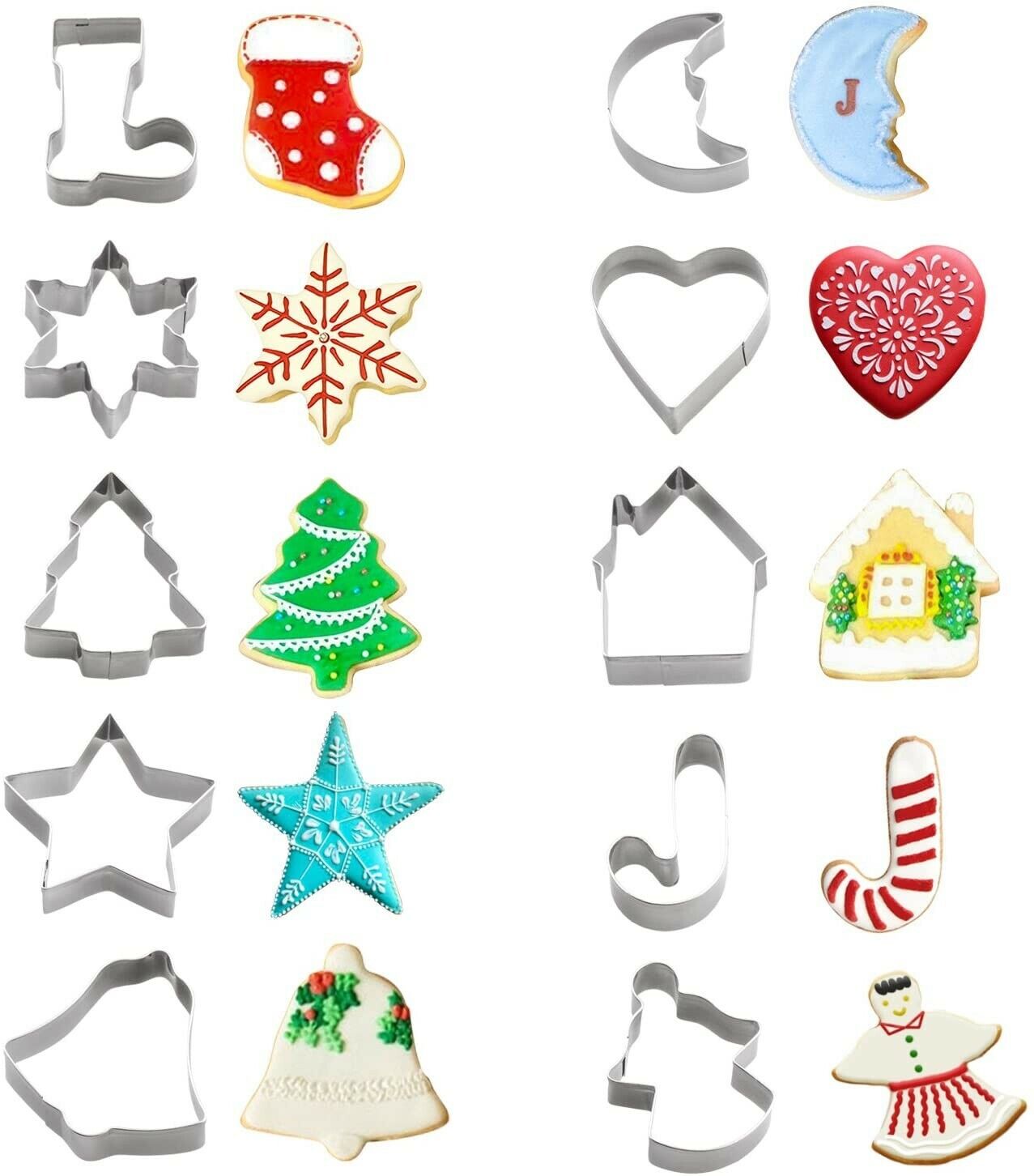 Mini Christmas Cookie Cutters Set of 10