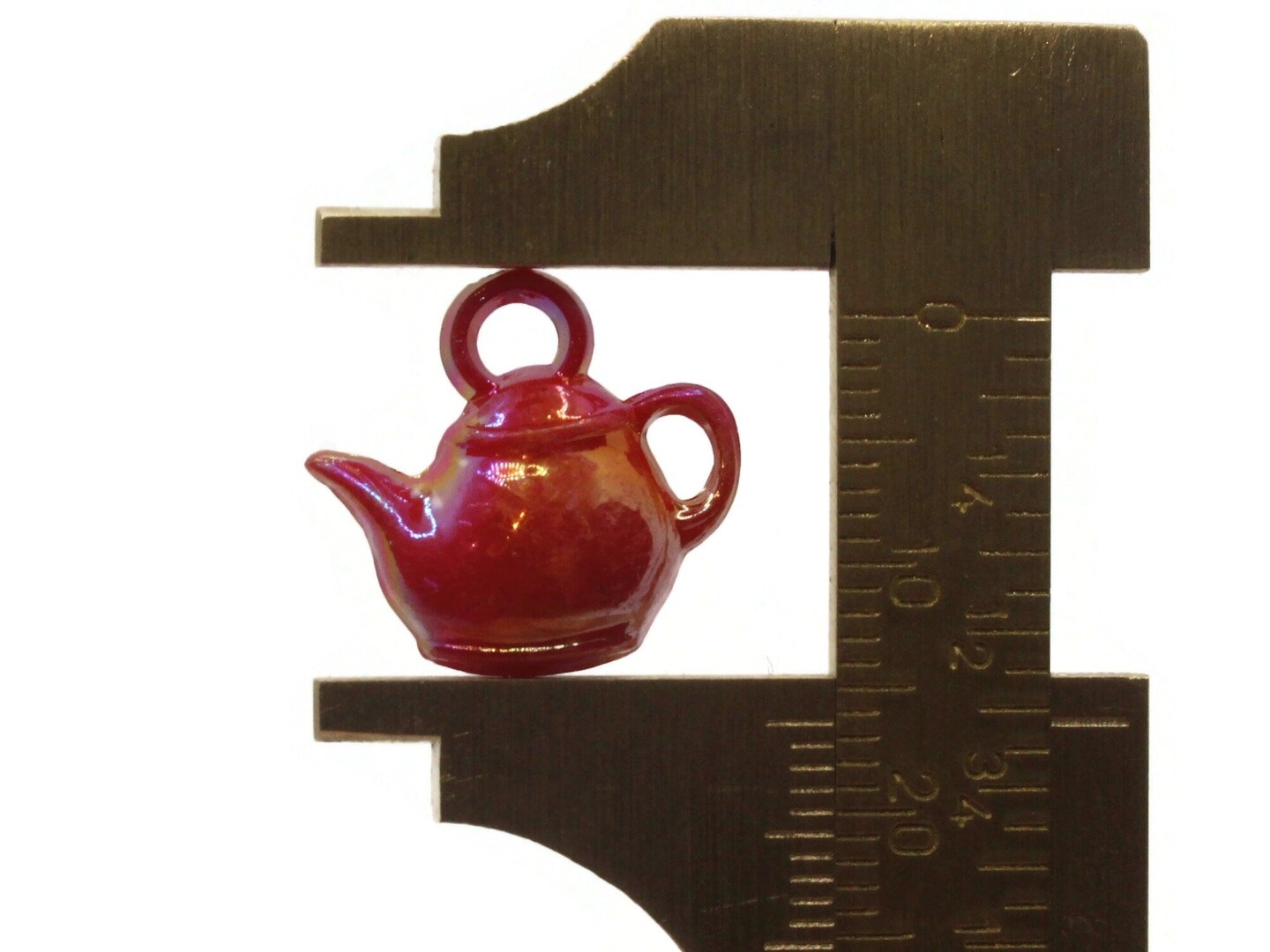 30 17mm Mixed Color Miniature Teapot Plastic Charms