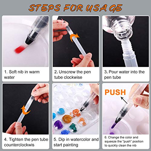 Watercolor Paint Set, with a Watercolor Paint, 48 Color, a Brush and a Refillable Water Brush Pen. The Best Gift for Beginners, Children and Art Lovers.