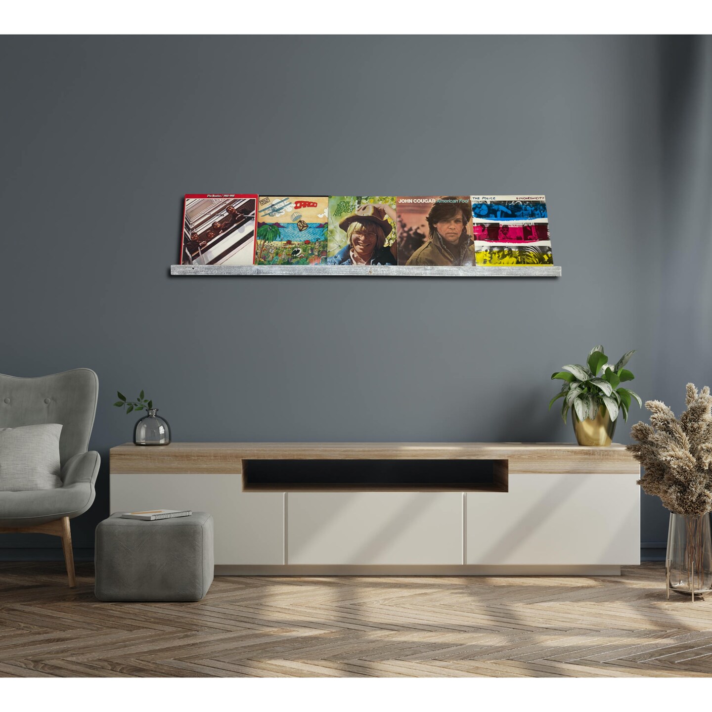 Rustic Farmhouse Long Floating Reclaimed Wood Shelf with Narrow Ledge for Decor Display & Storage