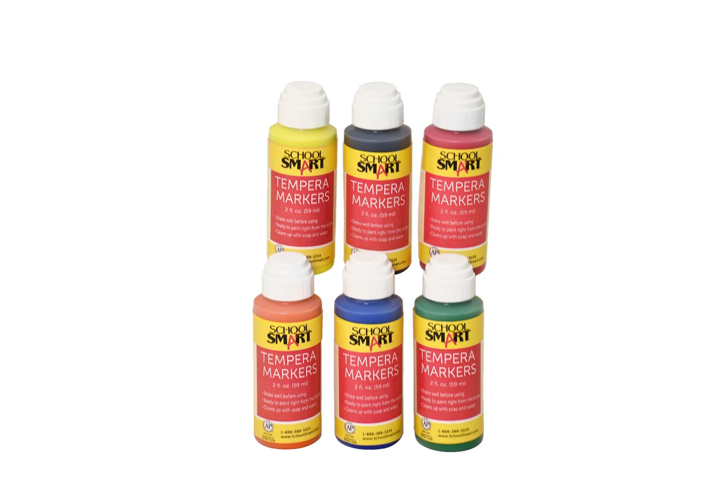 School Smart Tempera Paint Daubers, Poster Marker Set, Assorted Colors
