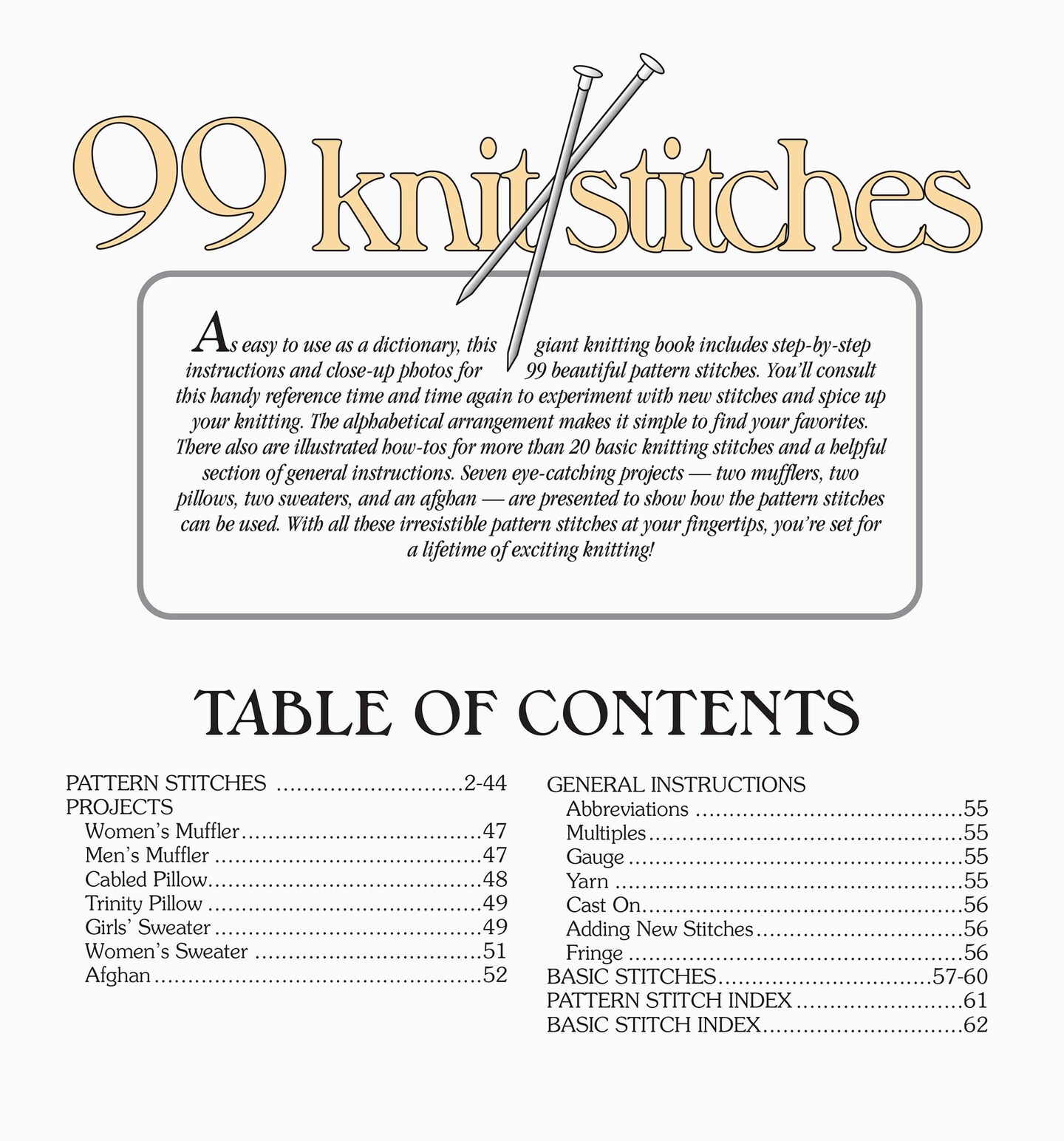 Leisure Arts 99 Knit Stitches Book