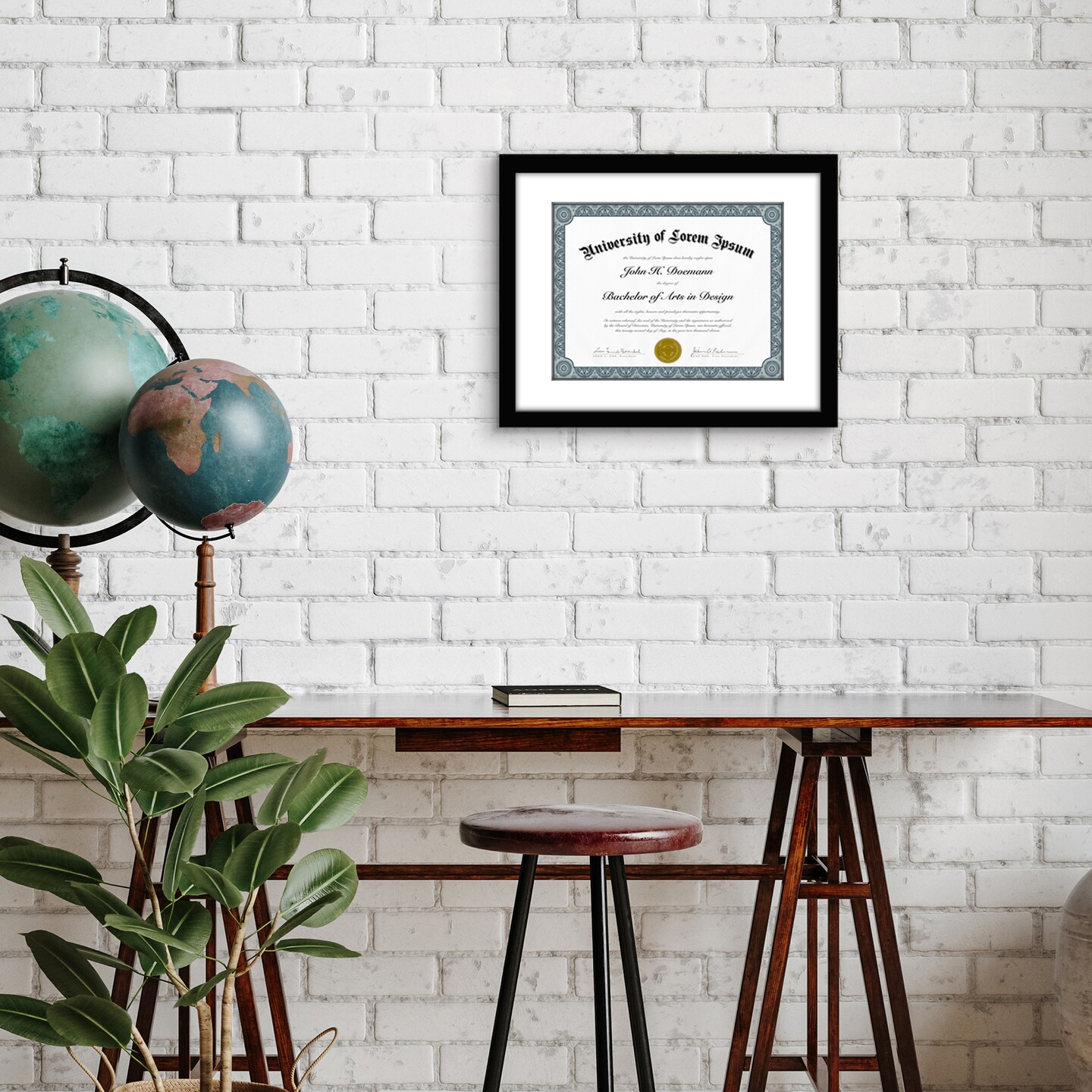 Americanflat 11x14 Diploma Frame - 8.5x11 with Mat or 11x14 without Mat - Certificate Frame for Displaying Documentation - Shatter Resistant Glass - Hanging Hardware