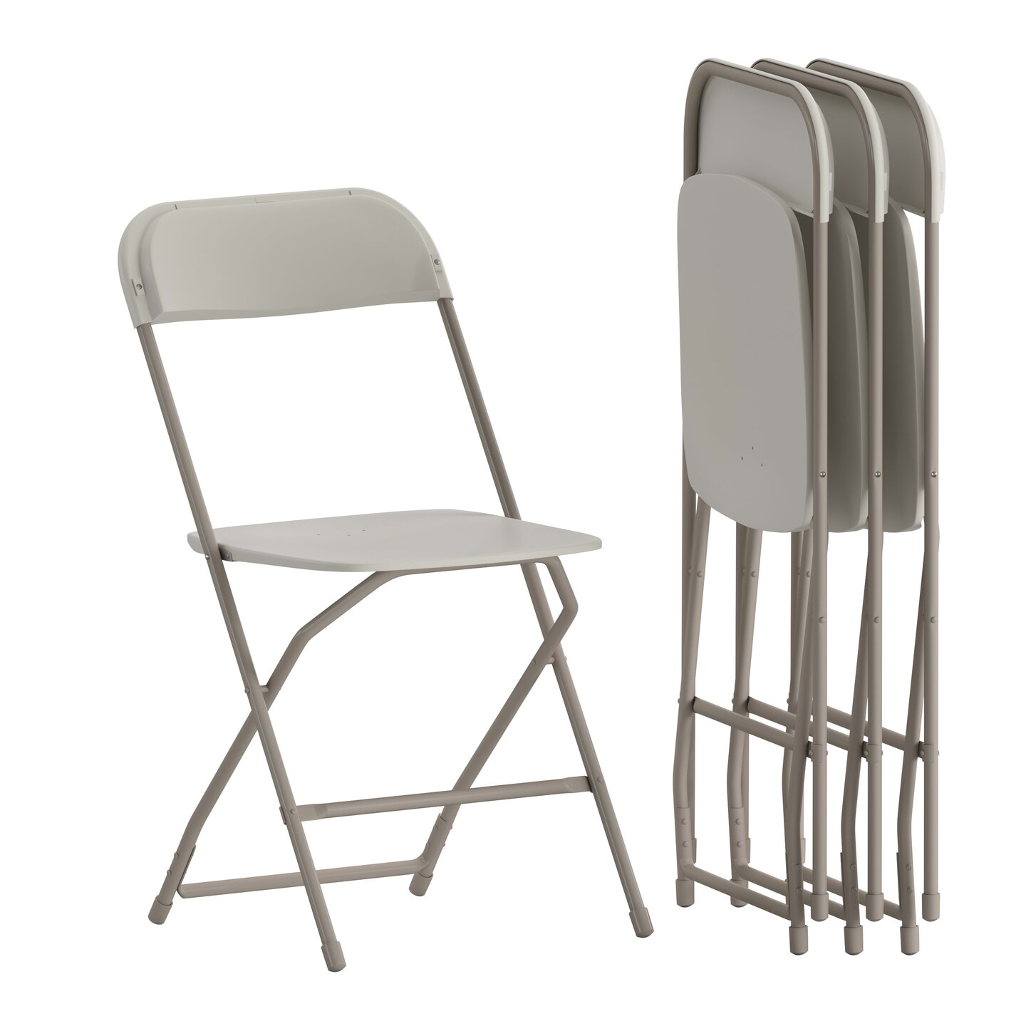 Emma and Oliver Plastic Folding Chair - 4 Pack 650LB Weight Capacity