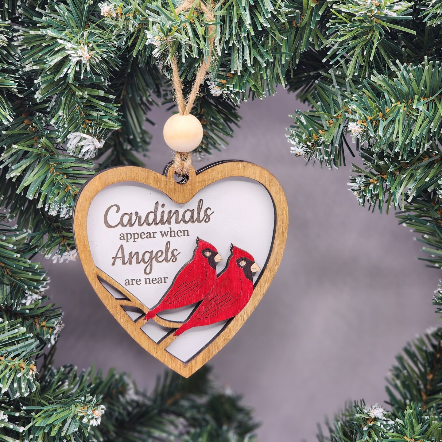 Cardinal memorial ornament Two cardinals ornament gift Christmas gift Christmas tree decor ornament wooden ornament memorial ornaments MakerPlace by Michaels