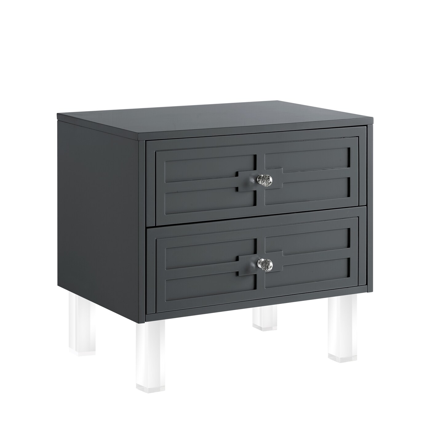 Gillian Modern Lacquered Lucite Leg Side/Accent Table/Nightstand