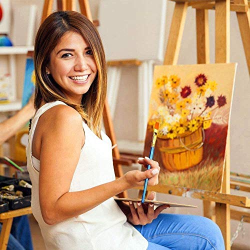 BOSOBO Paint Brushes Set, 2 Pack 20 Pcs Round Pointed Tip Paintbrushes Nylon Hair Artist Acrylic Paint Brushes for Acrylic Oil Watercolor, Face Nail Art, Miniature Detailing and Rock Painting, Blue