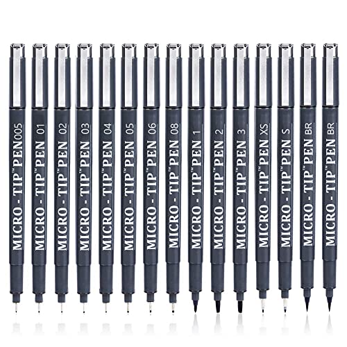 Tebik Hand Lettering Pens, 15 Pack Calligraphy Brush Pen Markers Black Ink  for Beginners Writing, Lettering, Journaling, Art Drawing, Signature,  Illustrations and Office School Supplies