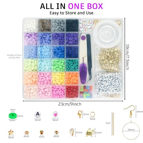 6mm Colorful Clay Beads Charms & Elastic Strings - DIY Bracelet Making Kit  Perfect for Crafting Unique Jewelry