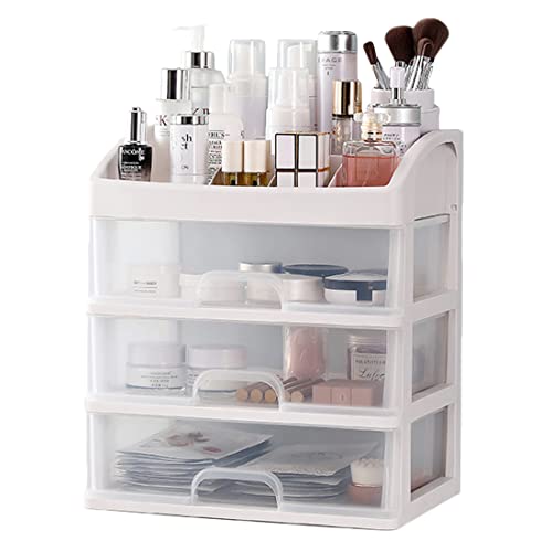 Makeup Organizer with 3 Drawers, Cosmetic Display Cases, Makeup Storage Box (3 Drawers)