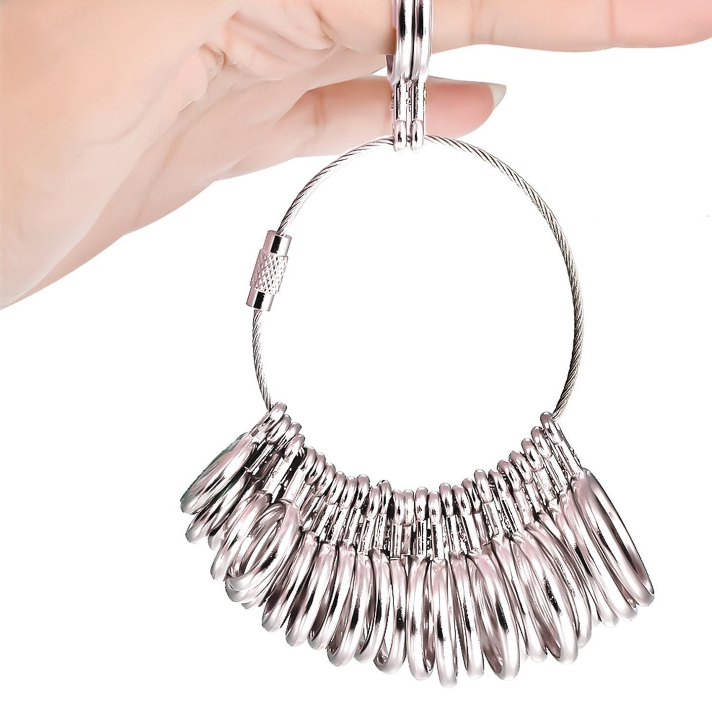 27 Pieces Stainless Steel Finger Sizer Measuring Ring Tool, Size 1-13 with Half Size,