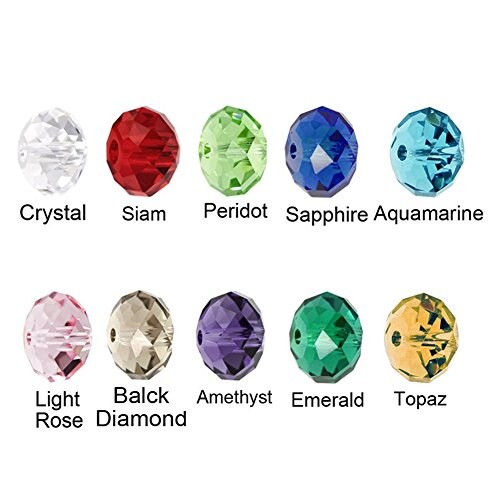 8 mm Wholesale Briolette Crystal Glass Beads for Jewelry Making Faceted #5040 Briollete Rondelle Shape Assorted Colors with Container Box
