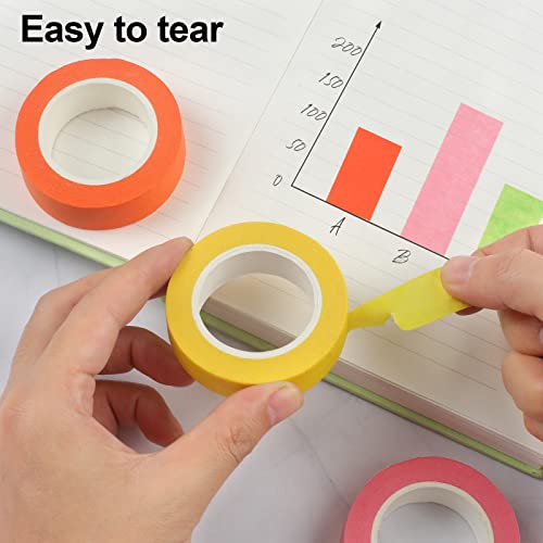 12PCS Colored Masking Tape Kids Art Supplies DIY Craft Tape Colored Tape Rolls 1.7cm x 12m (2/3 In x 13 Yards)