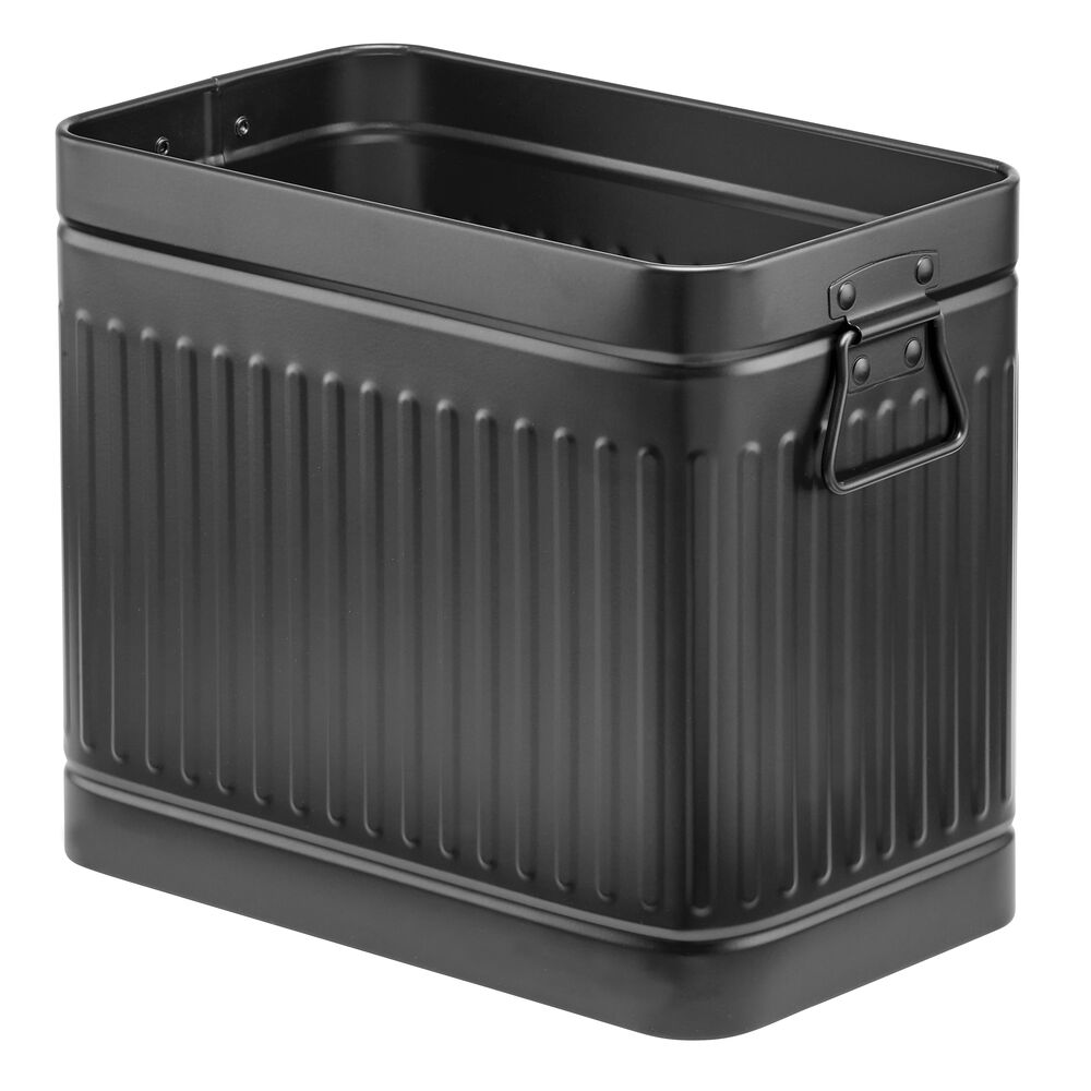 mDesign Metal Rectangle Trash Can Wastebasket, Garbage Bin