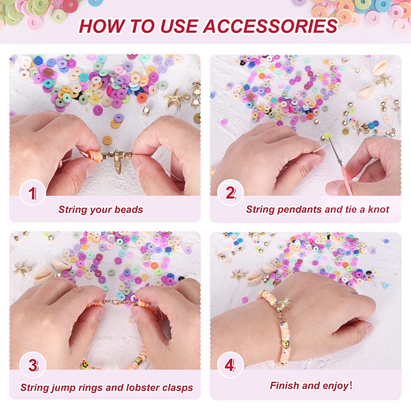 Girls DIY Bracelet Making Kit Colored String Beads Kit For Friendship  Necklace Making Art Jewelry Kids Toys for 6-12 Years Old Birthday  Children's day gift 