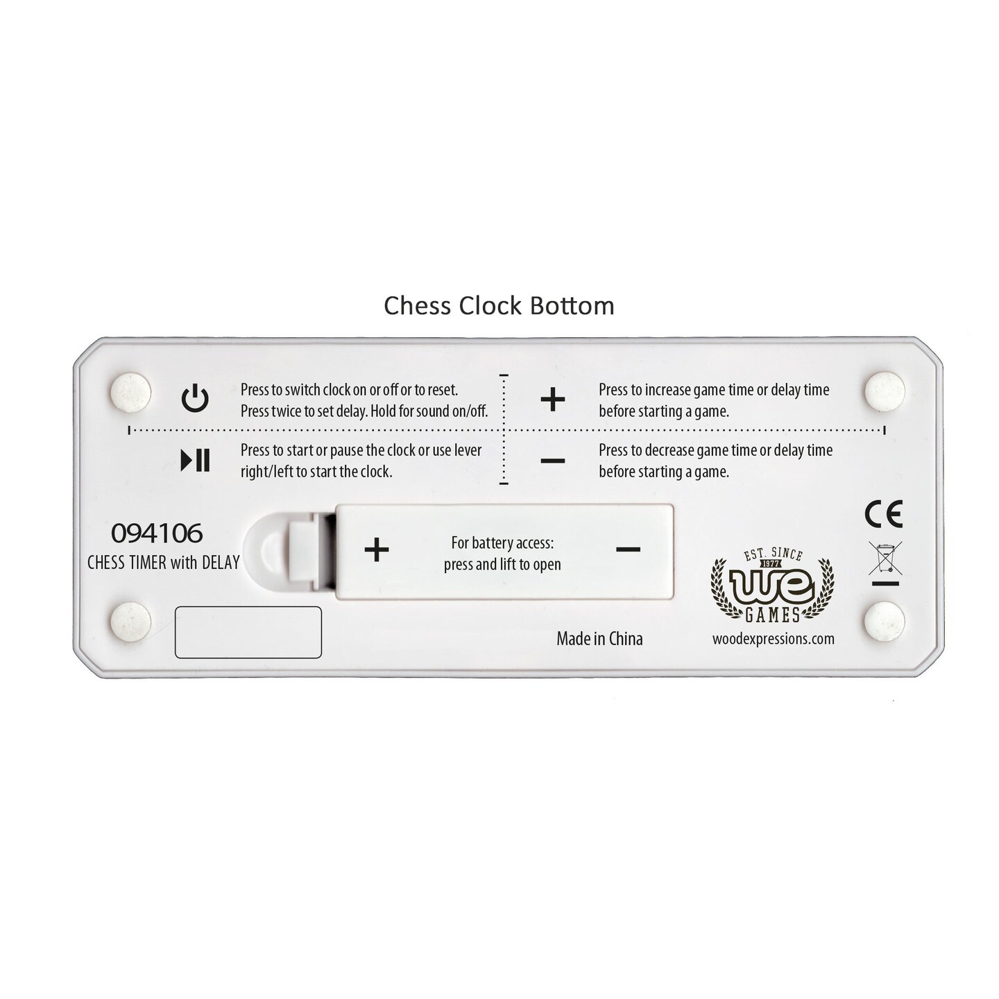 WE Games Digital Chess Clock/Game Timer with delay Button